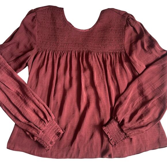 Urban Outfitters Deep Red, Boho/Hippie, Long Sleeve Peasant Top- M - Picture 1 of 7